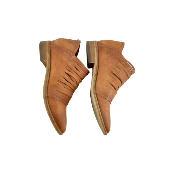 Free People Womens Boots Brown Lost Valley Ankle Bootie Leather Pointed Toe 7.5 - Picture 3 of 9